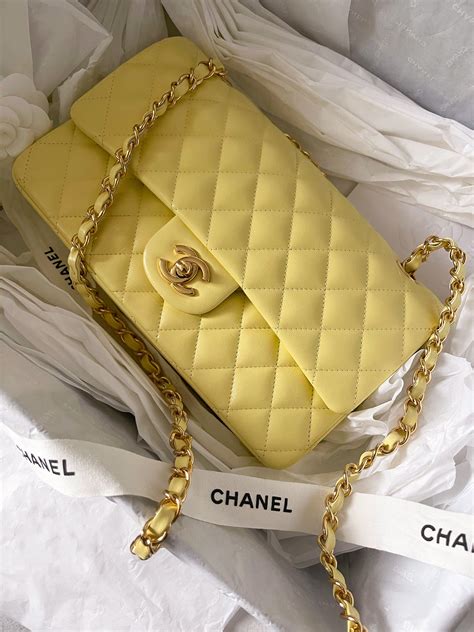 pastel yellow chanel bag|chanel yellow bag price.